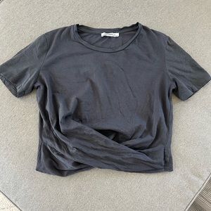 Zara Dark Grey Crop Tee